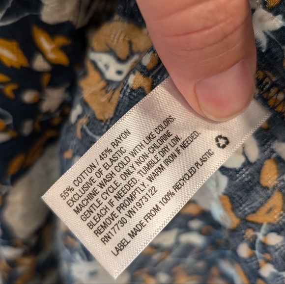 UNIVERSAL THREAD floral printed cinched waist long sleeve blouse size small - Picture 5 of 9